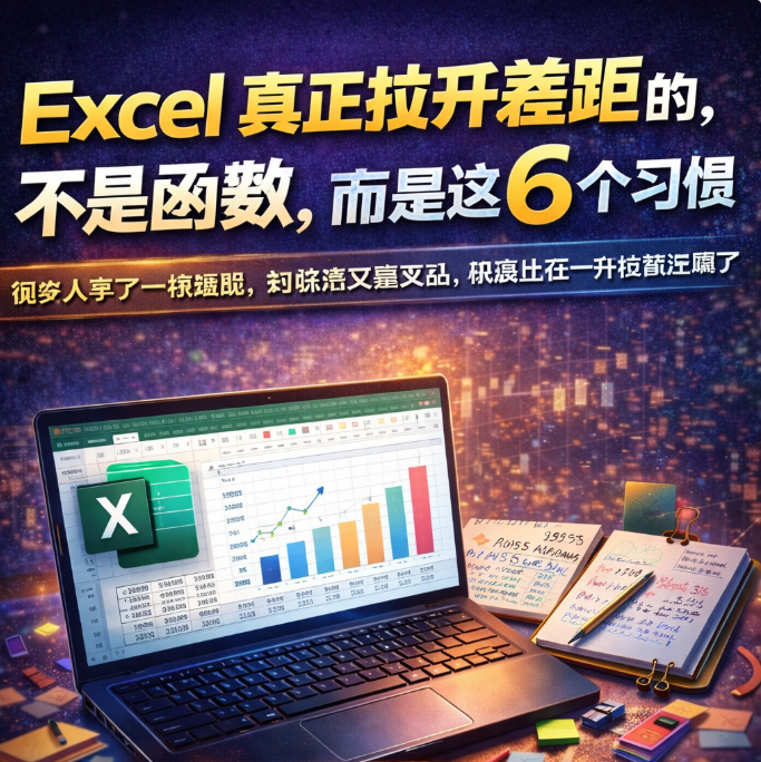 Excel 真正拉开差距的，不是函数，而是这 6 个习惯