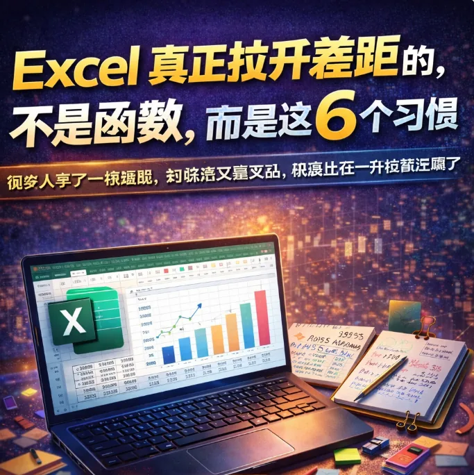Excel 真正拉开差距的，不是函数，而是这 6 个习惯 封面